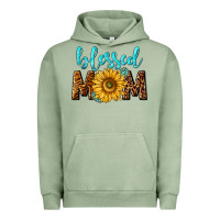 Pigment Oil Green blessed mom with sunflower Urban Hoodie - NancyCooperArtShop