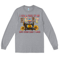 Heather Grey i sew a piece of my heart into every quilt i make Long Sleeve Tee - AdoDesignShop