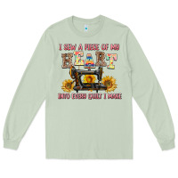 Matcha i sew a piece of my heart into every quilt i make Long Sleeve Tee - AdoDesignShop