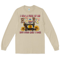Mushroom i sew a piece of my heart into every quilt i make Long Sleeve Tee - AdoDesignShop