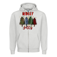 Dove Grey holly jolly Christmas trees Zipper Hoodie - RanaPortraitStore