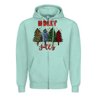 Holly Jolly Christmas Trees Zipper Hoodie | Teevron