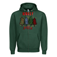Sports Green holly jolly Christmas trees Zipper Hoodie - RanaPortraitStore
