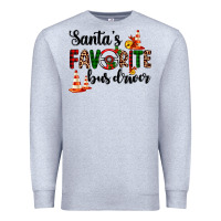 Heather Grey santa's favorite bus driver Premium Sweatshirt - AdoDesignShop