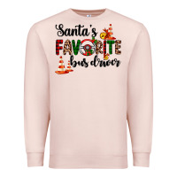 Pale Pink santa's favorite bus driver Premium Sweatshirt - AdoDesignShop