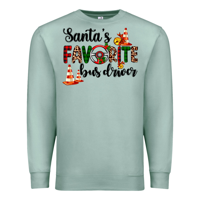 Santa's Favorite Bus Driver Premium Sweatshirt by AdoDesignShop | Teevron