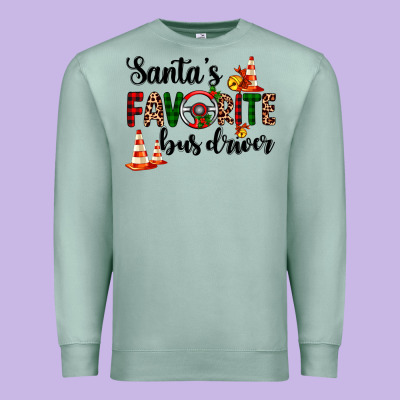 Santa's Favorite Bus Driver Premium Sweatshirt Designed By Adodesignshop