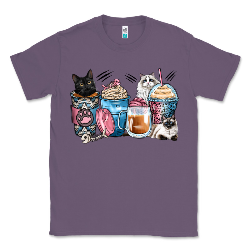 Cat Coffee Cups Classic Tee by Zillion Design Studio | Teevron