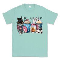 Seafoam cat coffee cups Classic Tee - Zillion Design Studio