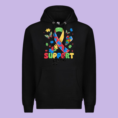 Support Squad Autism Premium Hoodie Designed By Maliassmallbusiness