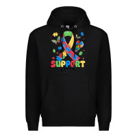 Black support squad autism Premium Hoodie - MaliasSmallBusiness