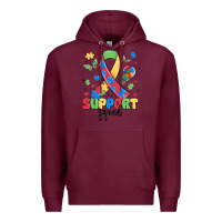 Burgundy support squad autism Premium Hoodie - MaliasSmallBusiness