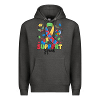 Charcoal Heather support squad autism Premium Hoodie - MaliasSmallBusiness