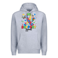 Heather Grey support squad autism Premium Hoodie - MaliasSmallBusiness