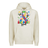 Oatmeal Heather support squad autism Premium Hoodie - MaliasSmallBusiness