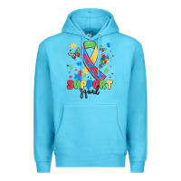 Ocean Blue support squad autism Premium Hoodie - MaliasSmallBusiness