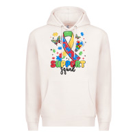 Pale Pink support squad autism Premium Hoodie - MaliasSmallBusiness