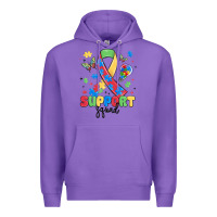 Purple support squad autism Premium Hoodie - MaliasSmallBusiness