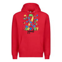 Red support squad autism Premium Hoodie - MaliasSmallBusiness