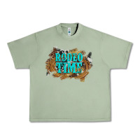 Oil Green rodeo time  with leopard and cowhide Urban Heavy Tee - Artiststas