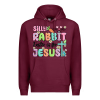 Burgundy silly rabbit easter is for jesus Premium Hoodie - MaliasSmallBusiness
