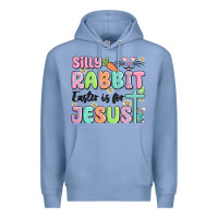 Colony Blue silly rabbit easter is for jesus Premium Hoodie - MaliasSmallBusiness