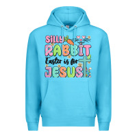 Ocean Blue silly rabbit easter is for jesus Premium Hoodie - MaliasSmallBusiness