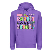 Purple silly rabbit easter is for jesus Premium Hoodie - MaliasSmallBusiness