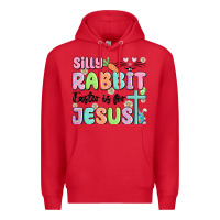 Red silly rabbit easter is for jesus Premium Hoodie - MaliasSmallBusiness