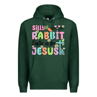 Sports Green silly rabbit easter is for jesus Premium Hoodie - MaliasSmallBusiness