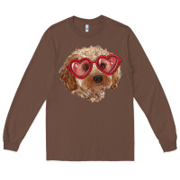 Chestnut toy poodle with love glasses Long Sleeve Tee - RanaPortraitStore