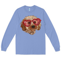 Colony Blue toy poodle with love glasses Long Sleeve Tee - RanaPortraitStore