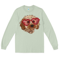 Matcha toy poodle with love glasses Long Sleeve Tee - RanaPortraitStore
