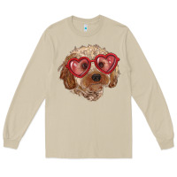 Mushroom toy poodle with love glasses Long Sleeve Tee - RanaPortraitStore