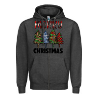 Charcoal Heather merry christmas trees Zipper Hoodie - RanaPortraitStore
