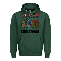 Sports Green merry christmas trees Zipper Hoodie - RanaPortraitStore