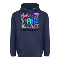 Navy making hair beautiful is kinda my thing Heavyweight Hoodie - Artiststas