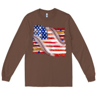 Chestnut baseball american flag Long Sleeve Tee - texasbilliewilder