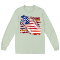 Matcha baseball american flag Long Sleeve Tee - texasbilliewilder
