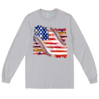 Moon Dust baseball american flag Long Sleeve Tee - texasbilliewilder