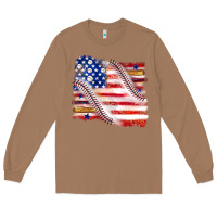 Toasted Coconut baseball american flag Long Sleeve Tee - texasbilliewilder