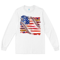 White baseball american flag Long Sleeve Tee - texasbilliewilder