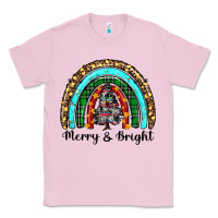 Bubblegum Pink merry and bright rainbow christmas Classic Tee - RanaPortraitStore