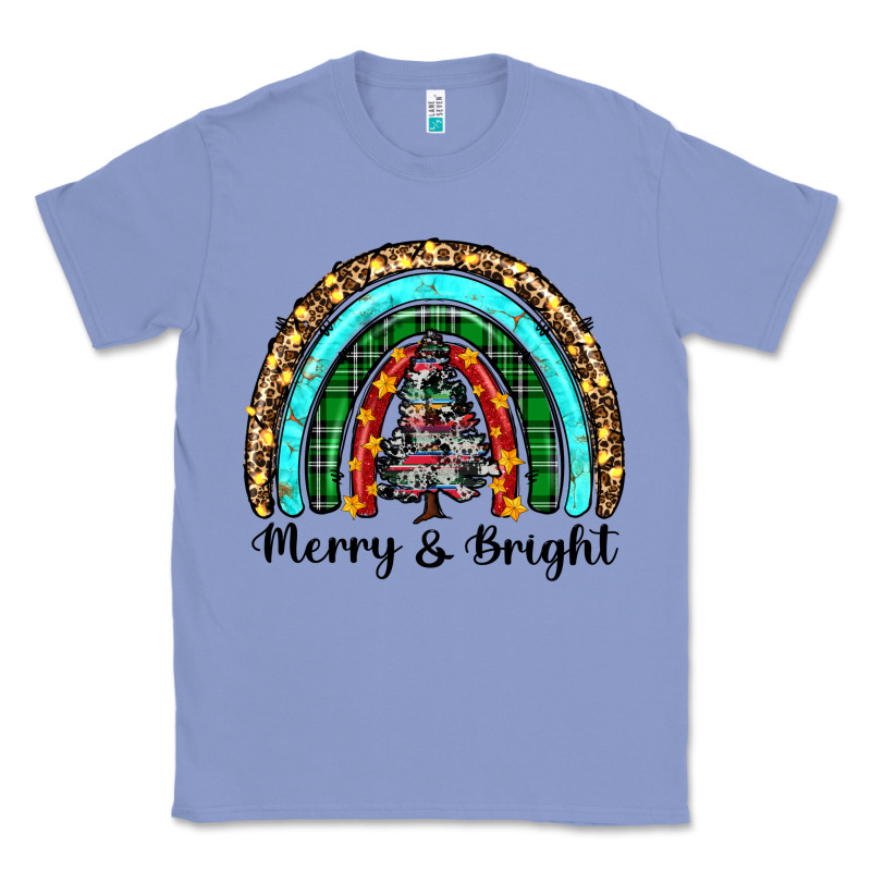 Merry And Bright Rainbow Christmas Classic Tee by RanaPortraitStore | Teevron