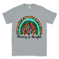 Heather Grey merry and bright rainbow christmas Classic Tee - RanaPortraitStore