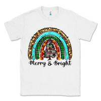 White merry and bright rainbow christmas Classic Tee - RanaPortraitStore