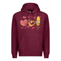Burgundy valentines day mexican food Premium Hoodie - MaliasSmallBusiness