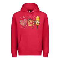 Cardinal valentines day mexican food Premium Hoodie - MaliasSmallBusiness