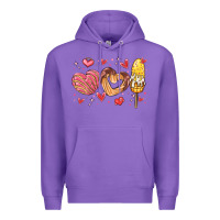 Purple valentines day mexican food Premium Hoodie - MaliasSmallBusiness