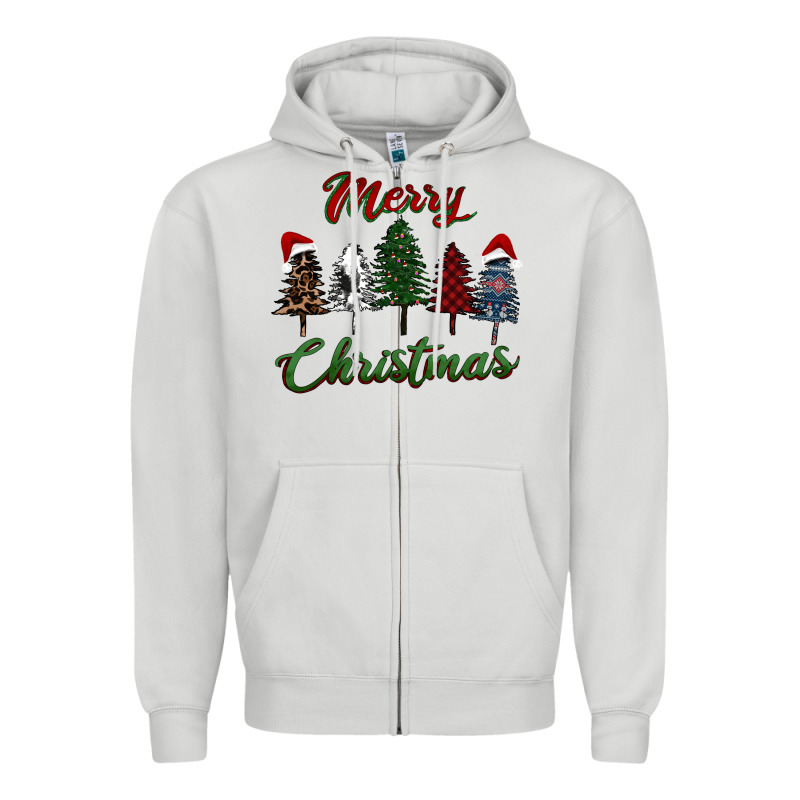 Merry Christmas Trees Zipper Hoodie by RanaPortraitStore | Teevron